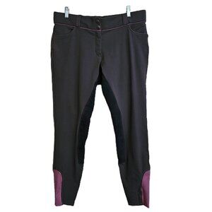 ELATION PLATINUM Purple/Grey Full Seat Riding Breeches Size 34R